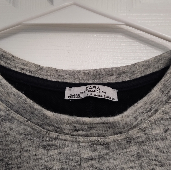 Zara Grey Black Peplum Top - Picture 2 of 3